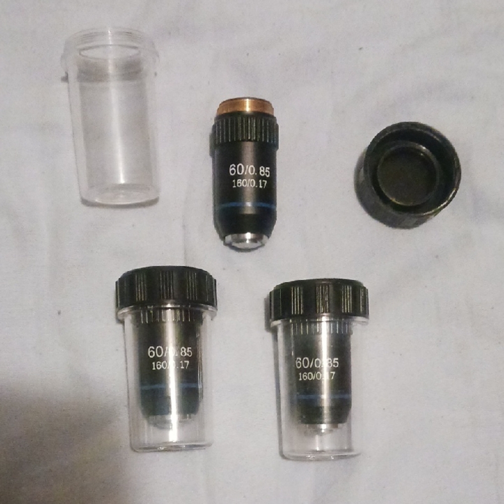 Microscope Objective Lens Set - Black and Gold